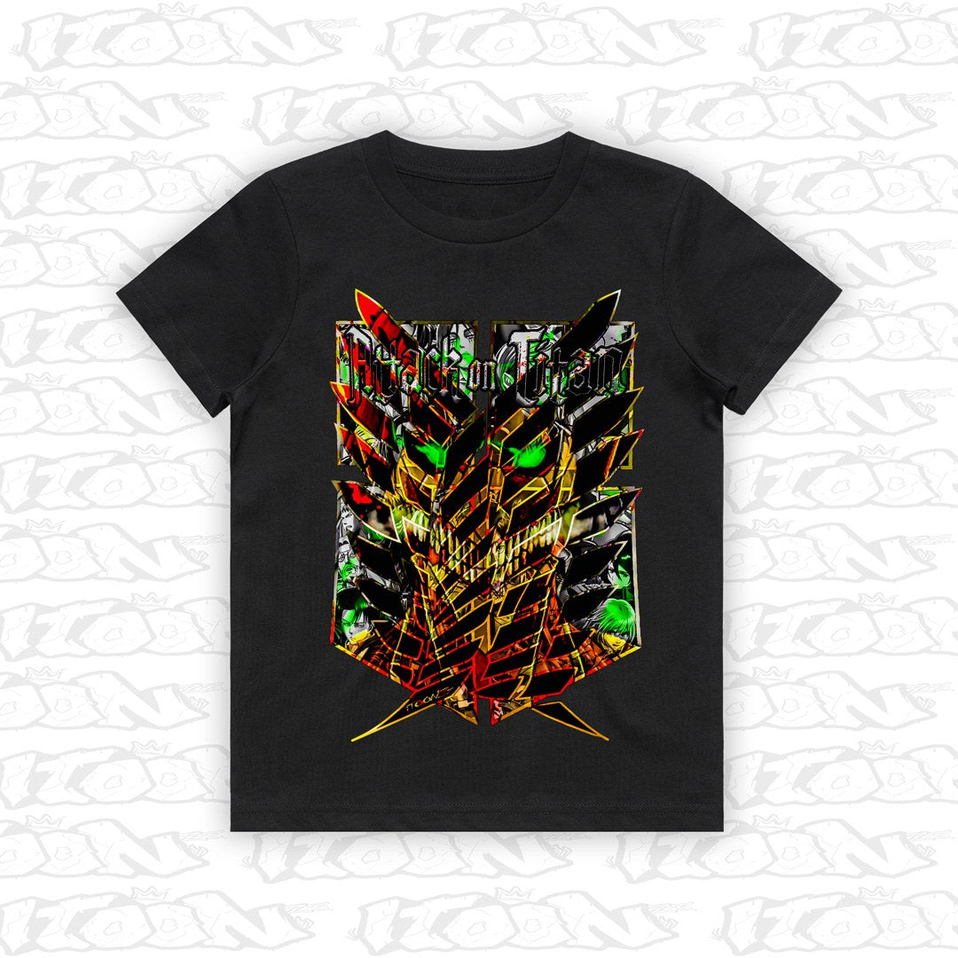 Attack on Titan kids black tee mockup