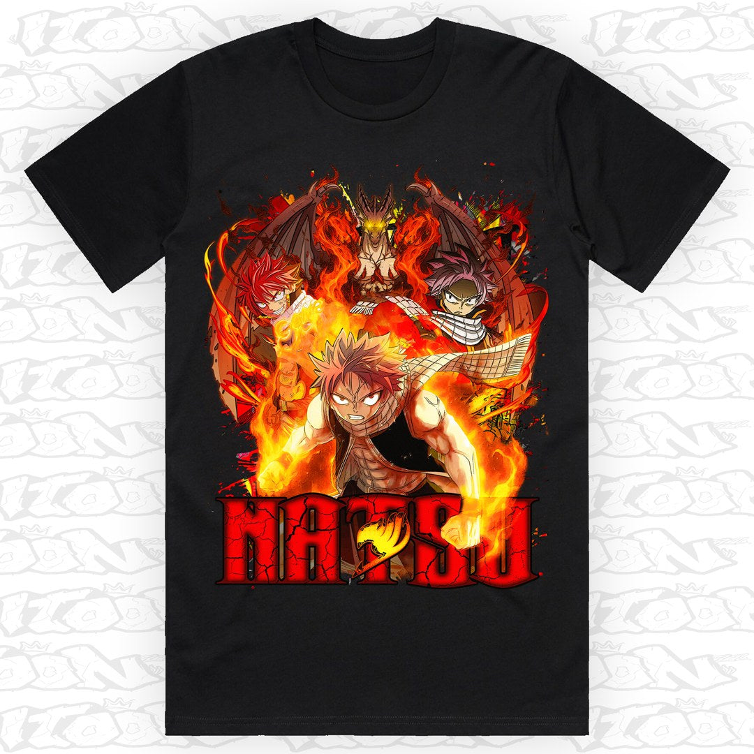 Natsu #2 on a black AS Colour Block tee - Single front print.