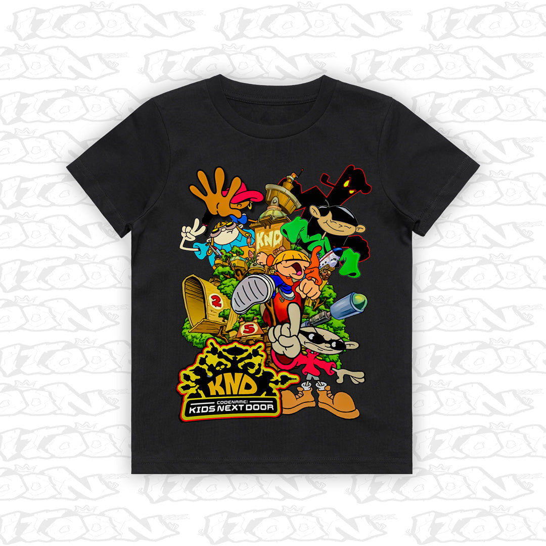 Codename KND kids black tee mockup