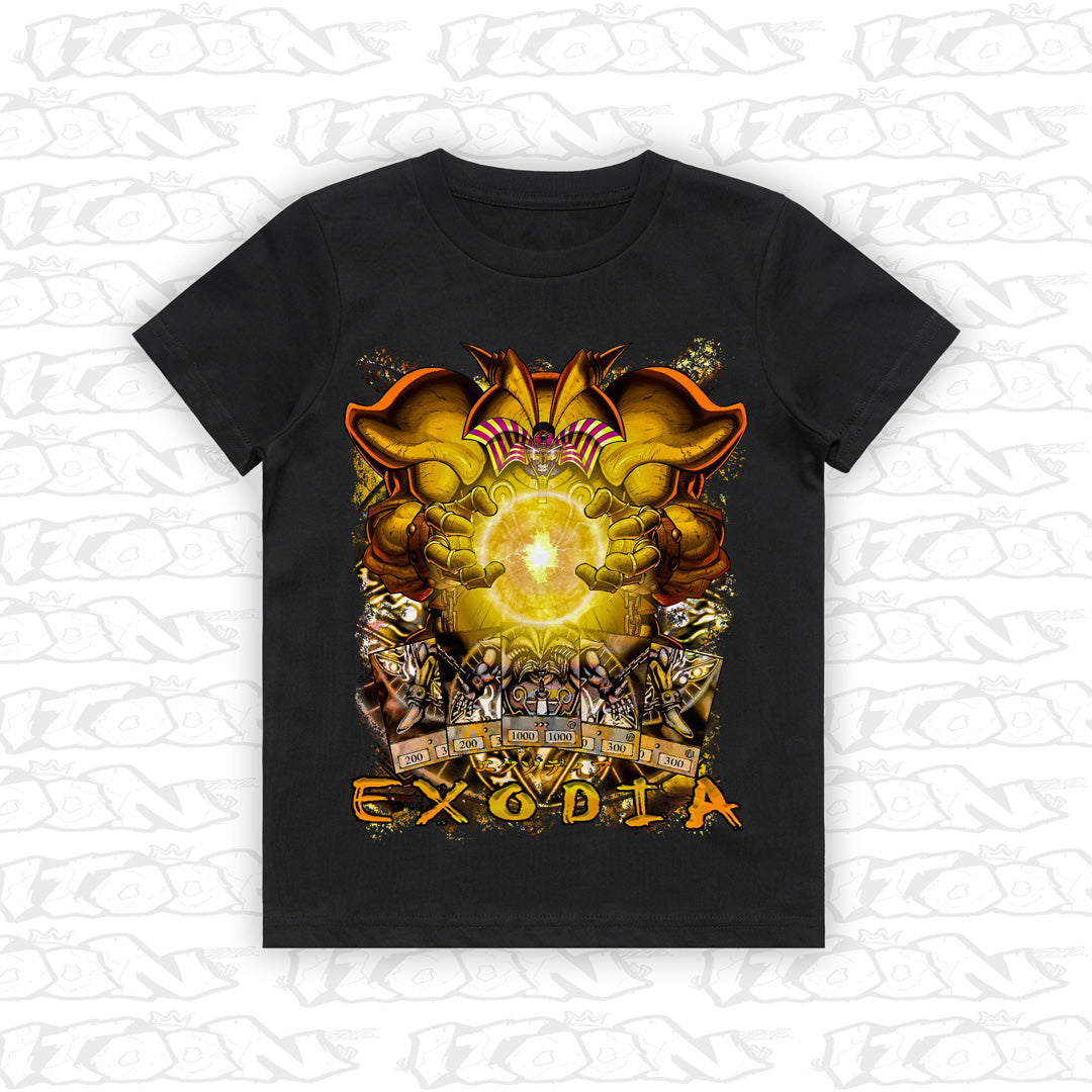 Exodia kids black tee mockup