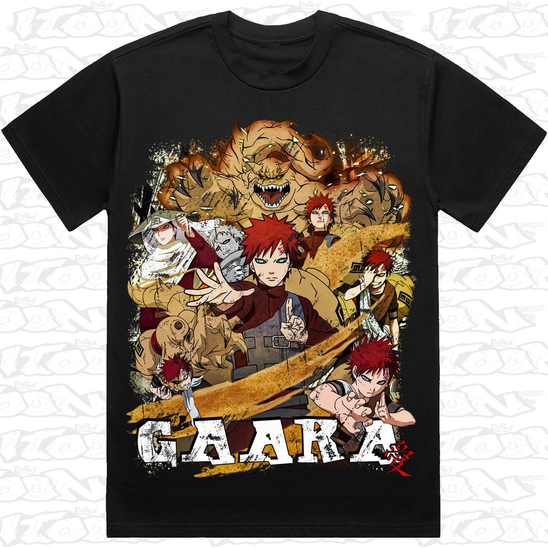 Gaara on a black AS Colour Heavy tee - Single front print.