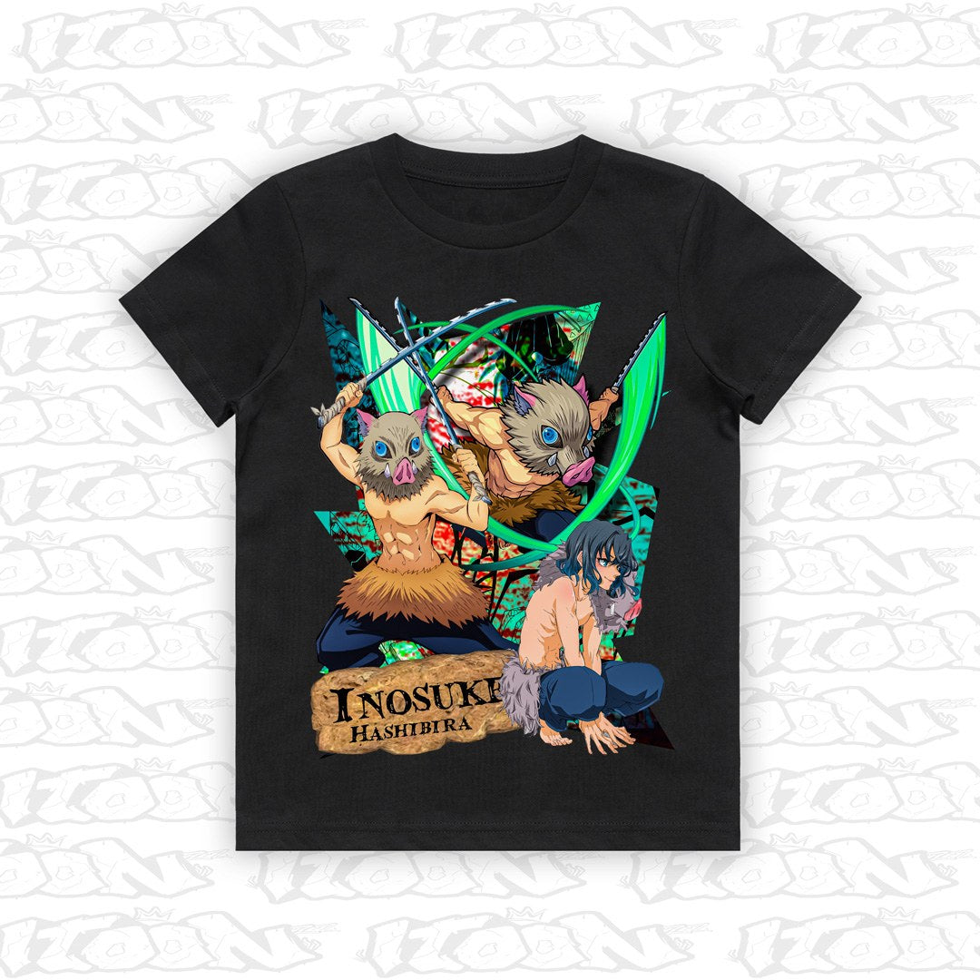 Inosuke kids black tee mockup