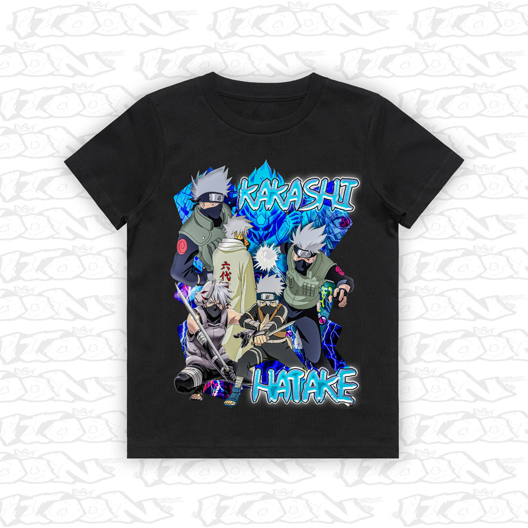 Kakashi kids black tee mockup