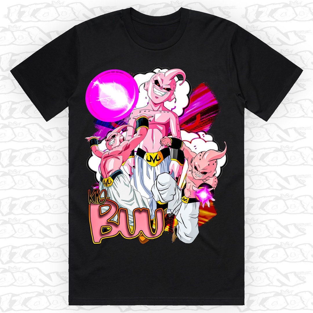Kid Buu on a black AS Colour Block tee - Single front print.
