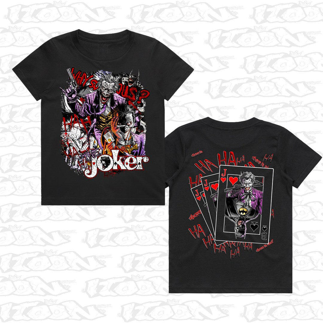 The Joker kids black tee mockup