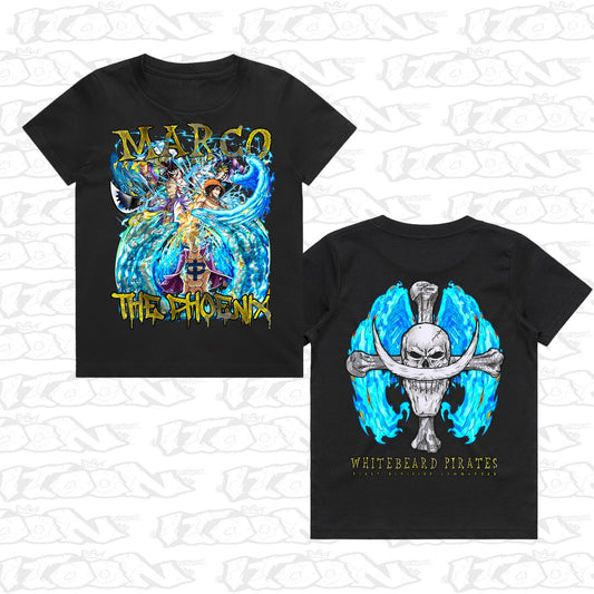 Marco the Phoenix kids black tee mockup