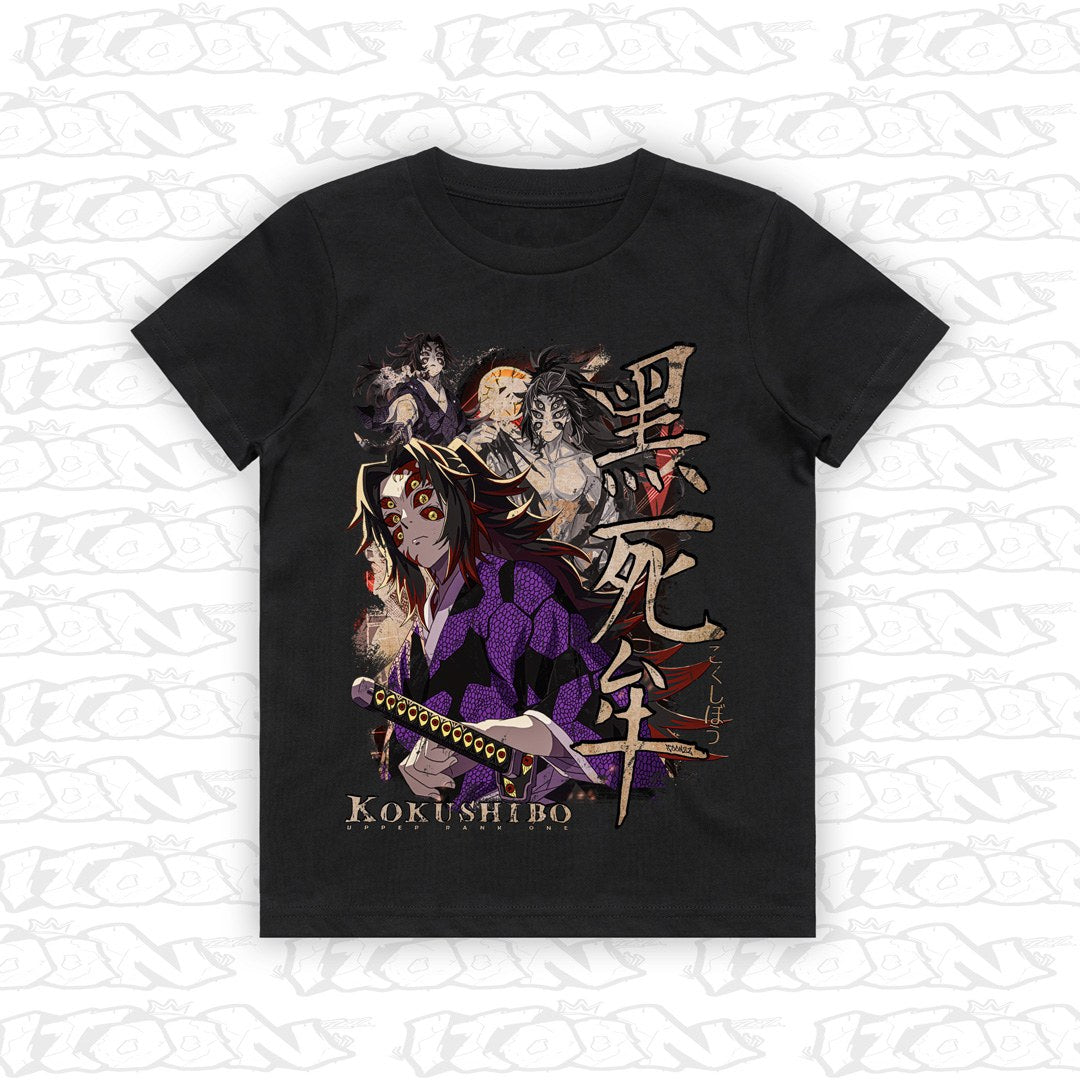 Kokushibo kids black tee mockup