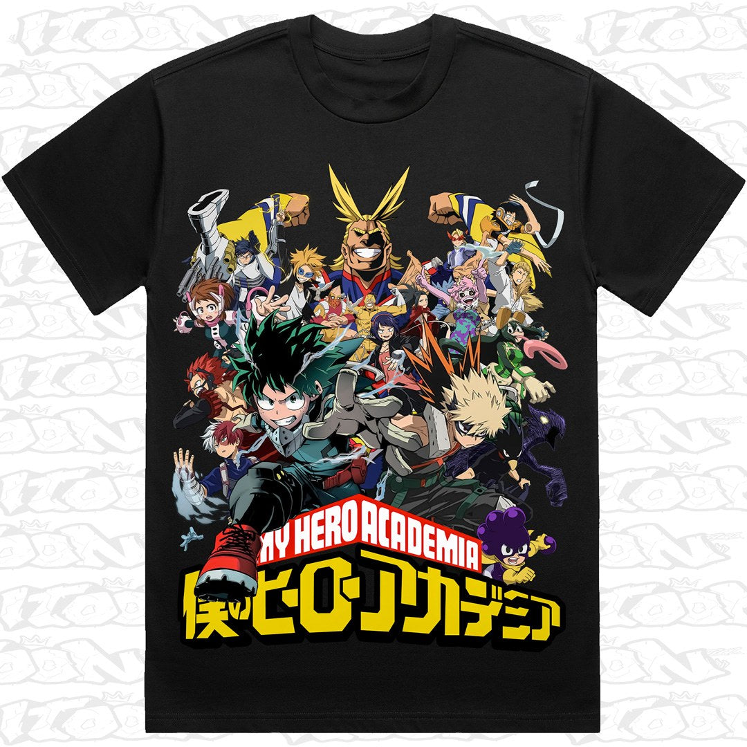 MHA on a black AS Colour Heavy tee - Single front print.