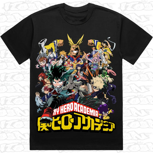 MHA on a black AS Colour Heavy tee - Single front print.