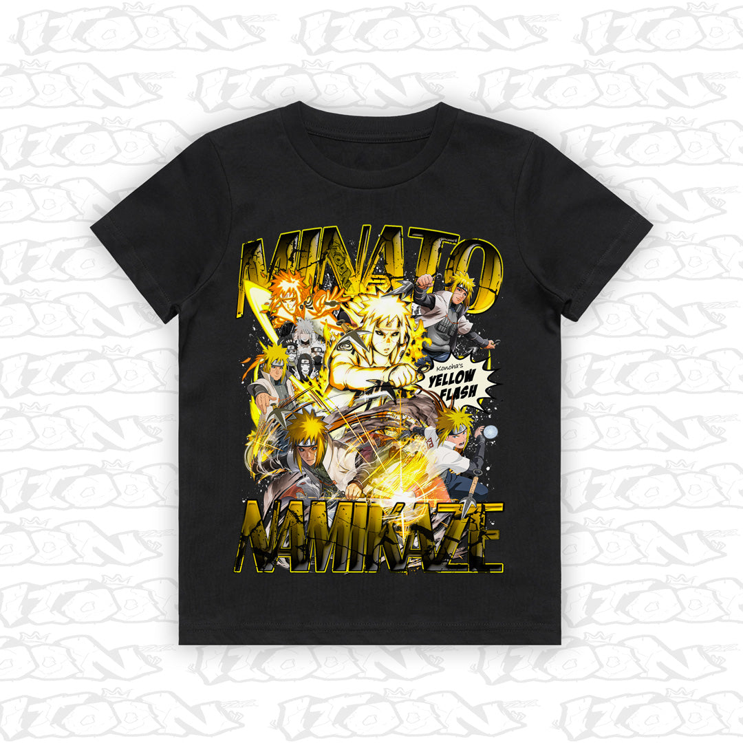 Minato kids black tee mockup
