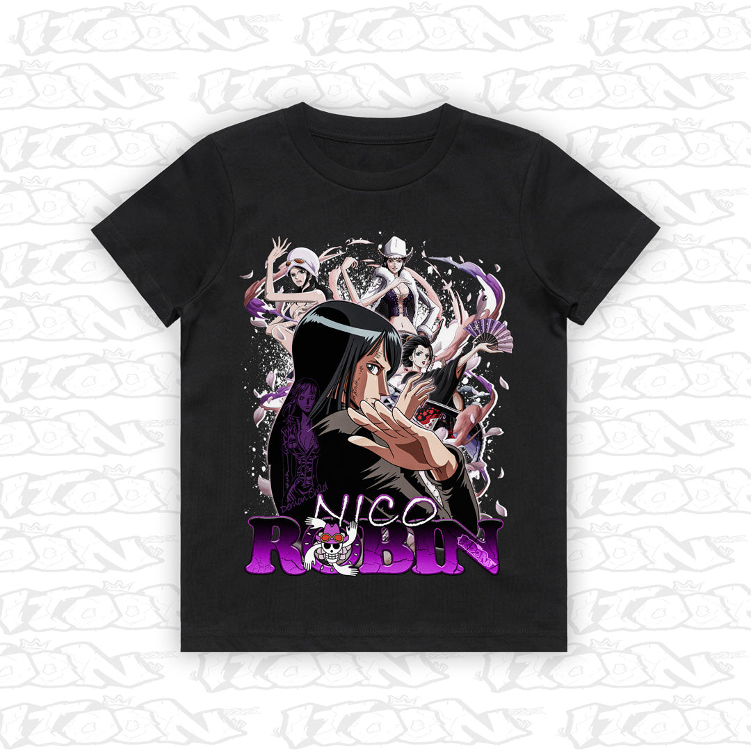 Nico Robin kids black tee mockup