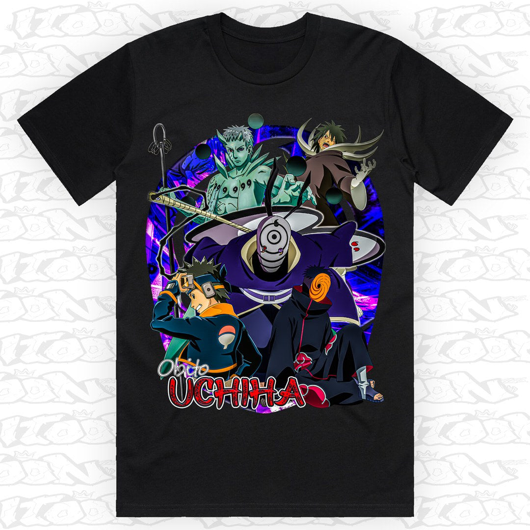 Obito on a black AS Colour Block tee - Single front print.