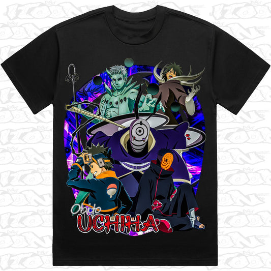 Obito on a black AS Colour Heavy tee - Single front print.