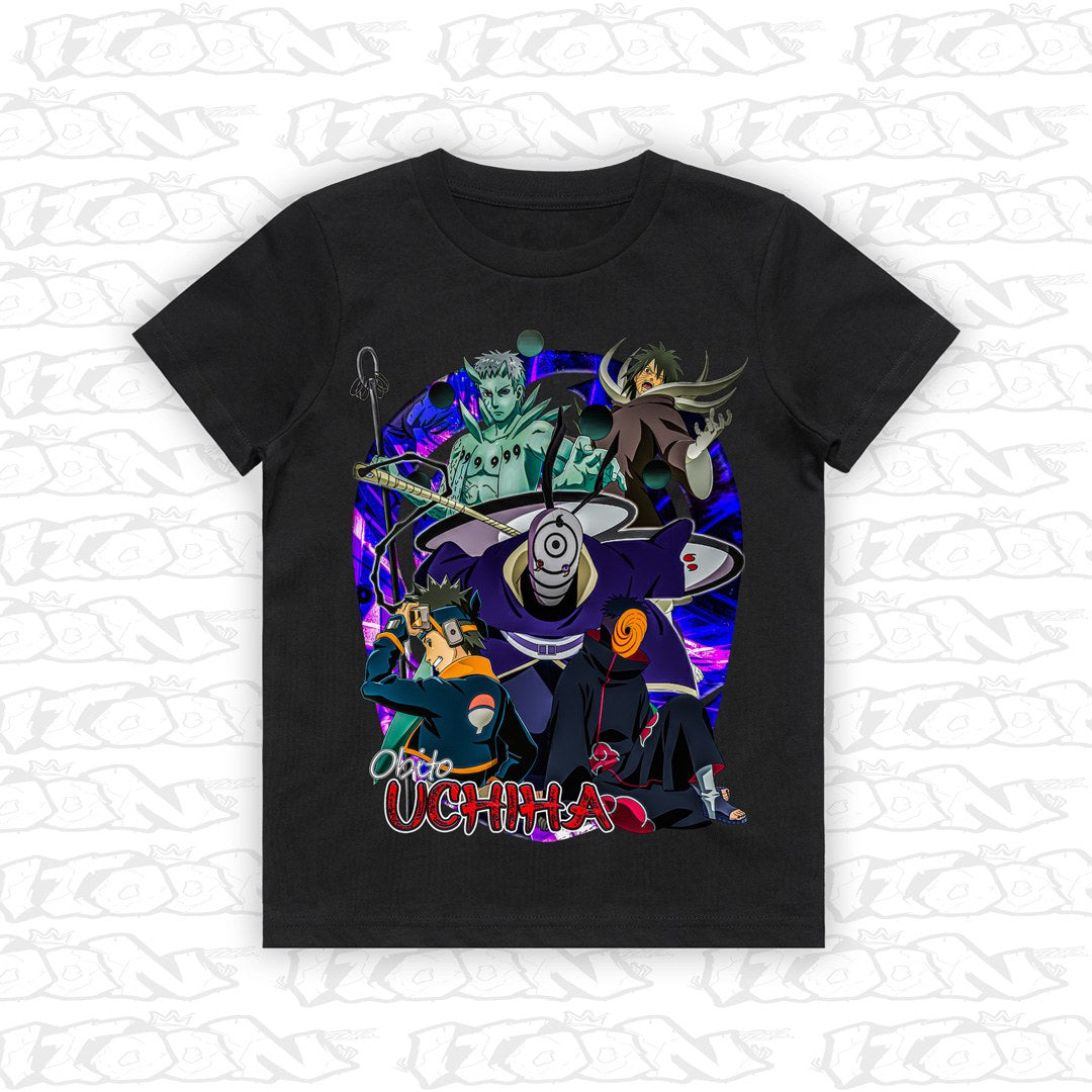 Obito kids black tee mockup