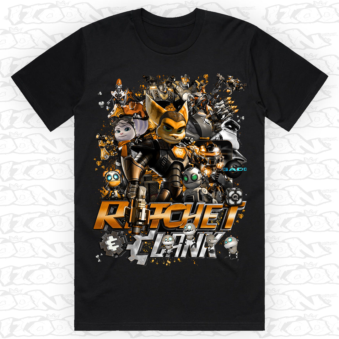 Ratchet & Clank on a black AS Colour Block tee.