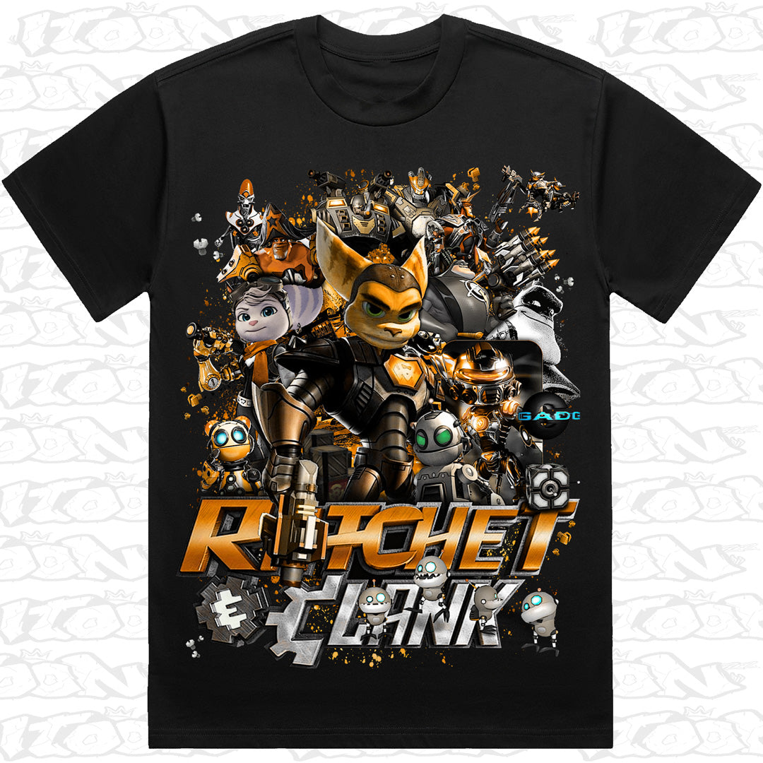 Ratchet & Clank on a black AS Colour Heavy tee.