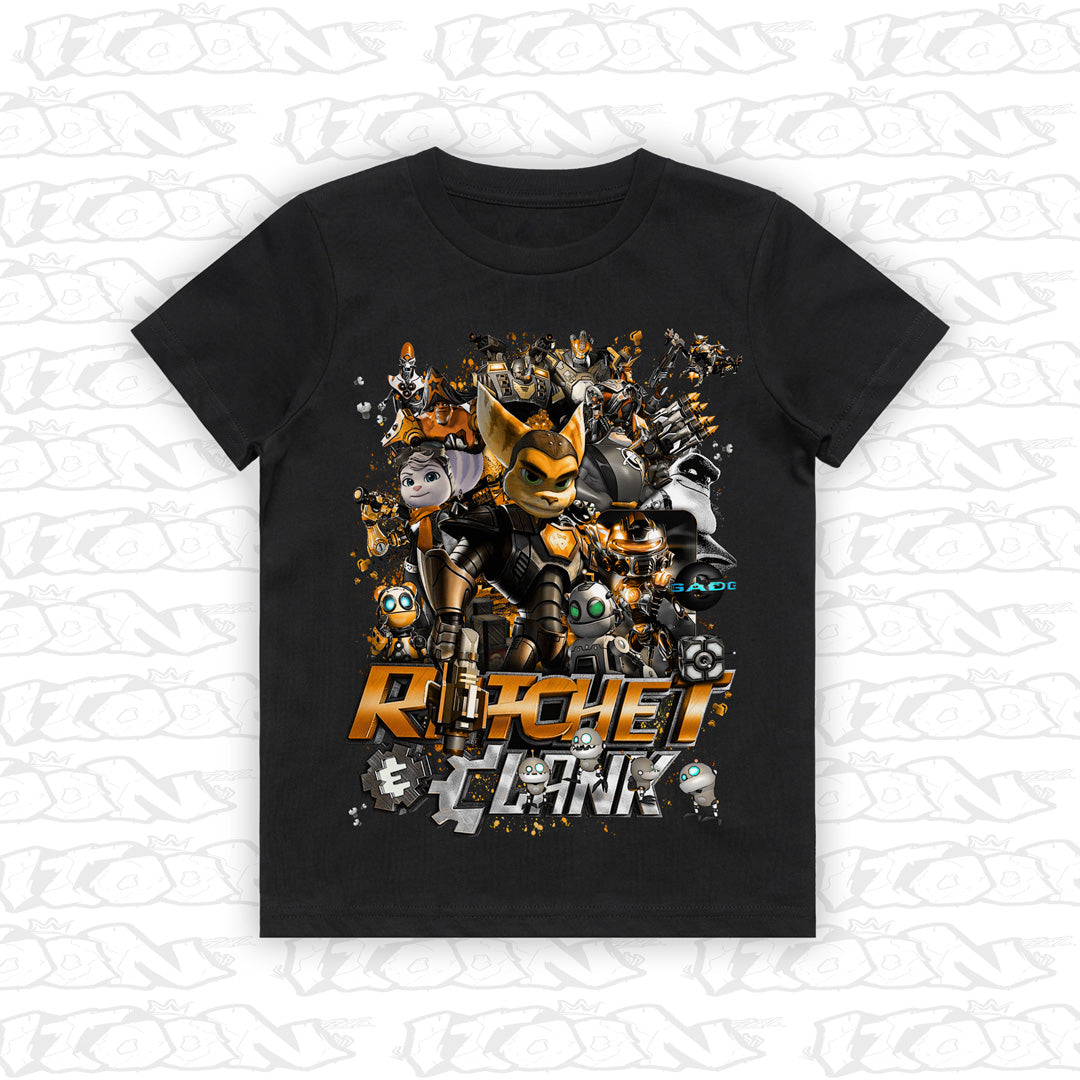 Ratchet & Clank kids black tee mockup