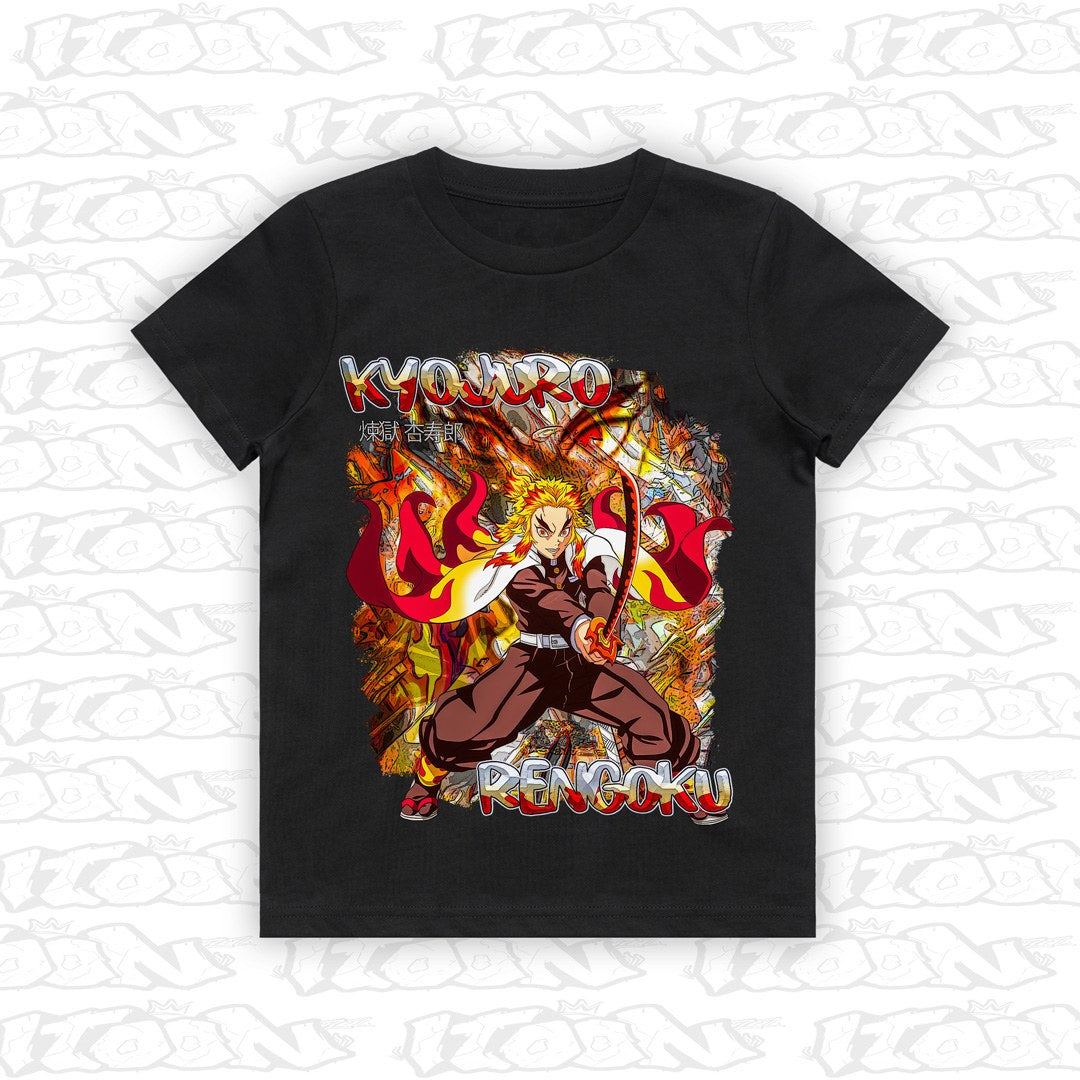 Rengoku kids black tee mockup