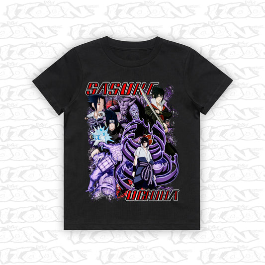 Sasuke kids black tee mockup