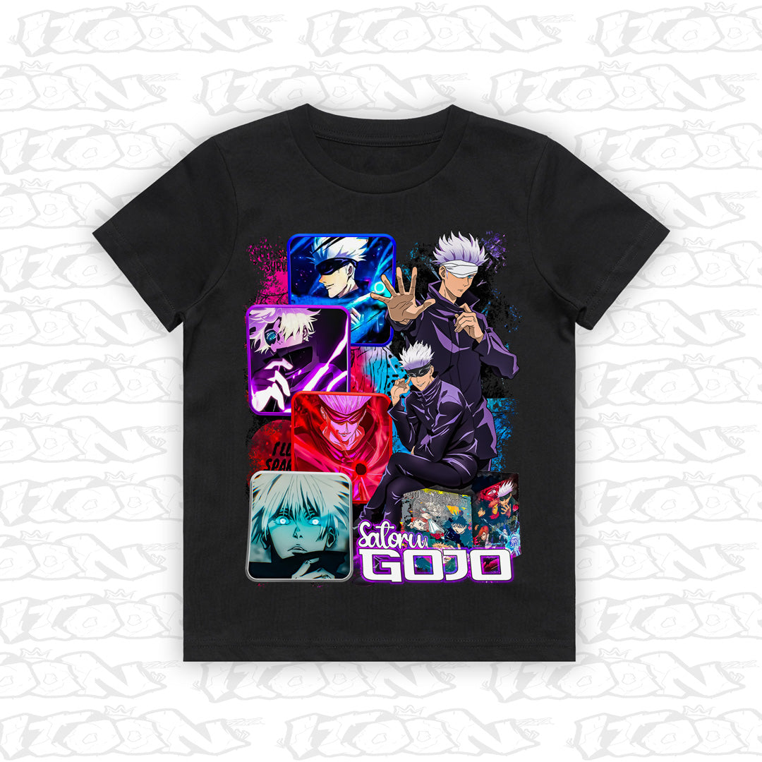 Satoru Gojo kids black tee mockup
