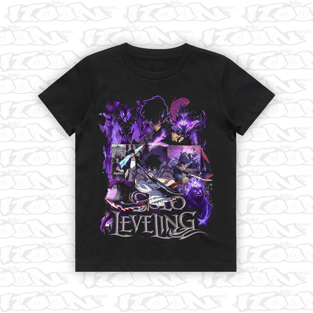 Solo Leveling kids black tee mockup