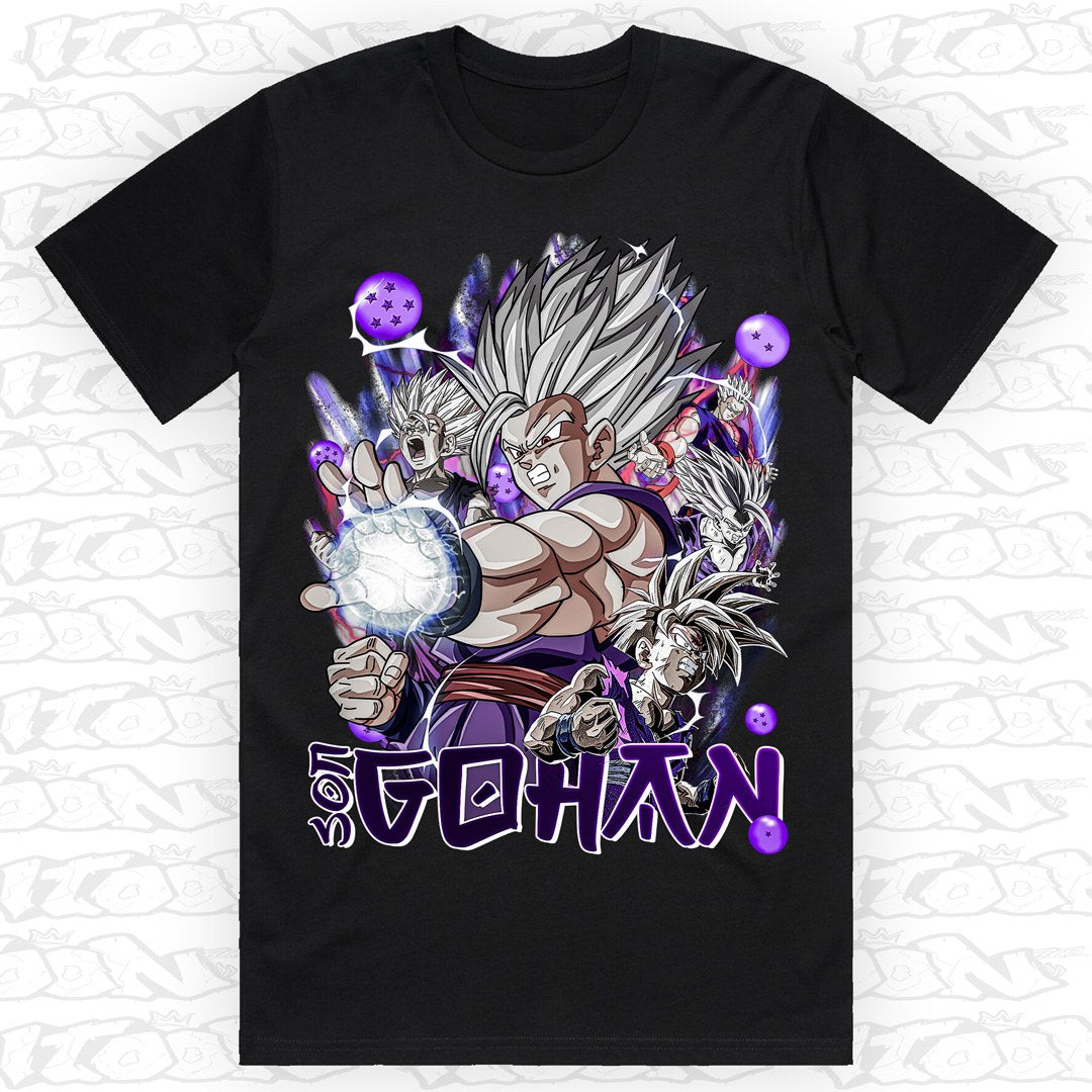 Beast Gohan on a black AS Colour Block tee - Single front print.