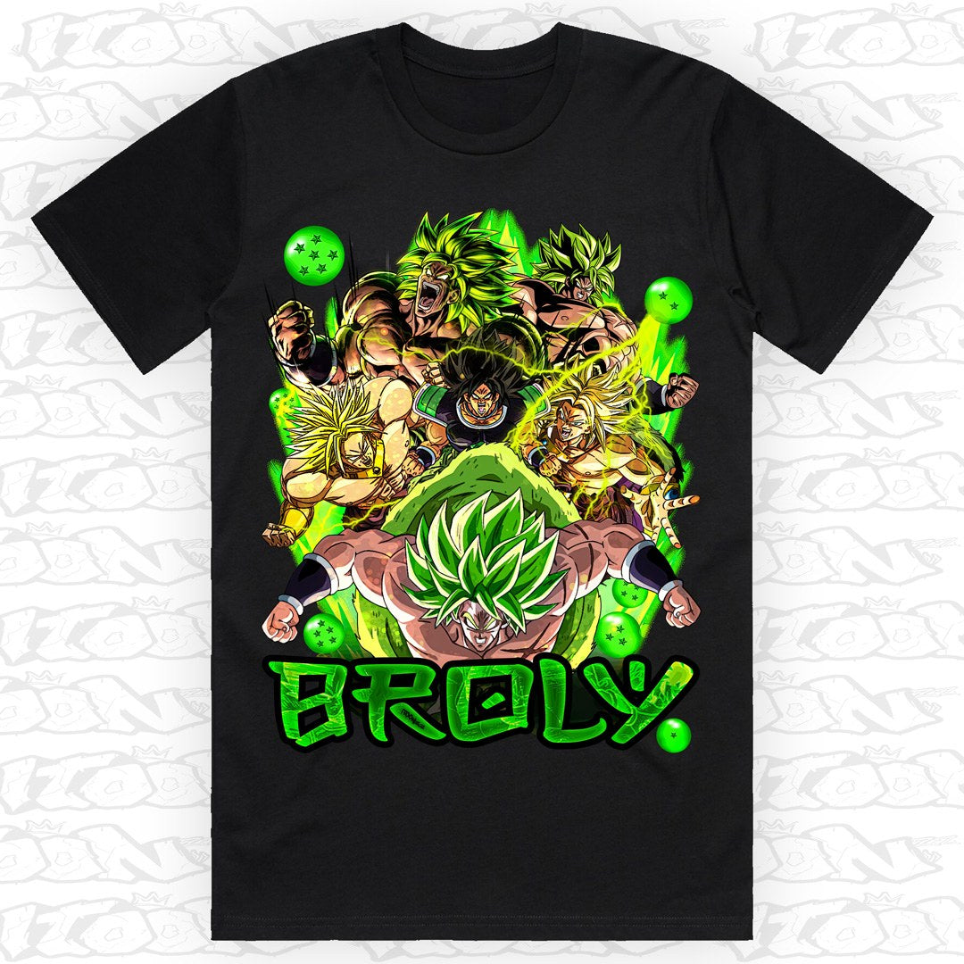 Broly Berserker on a black AS Colour Block tee - Single front print.