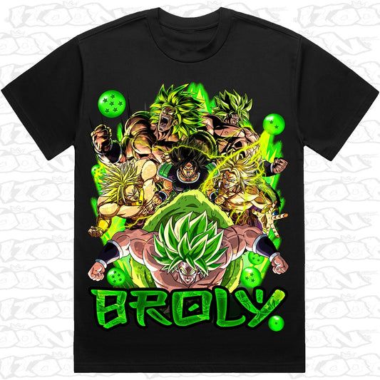 Broly Berserker on a black AS Colour Heavy tee - Single front print.