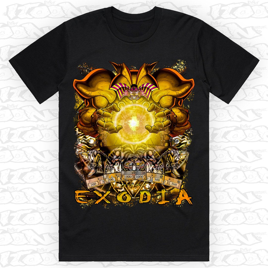 Exodia on a black AS Colour Block tee - Single front print.