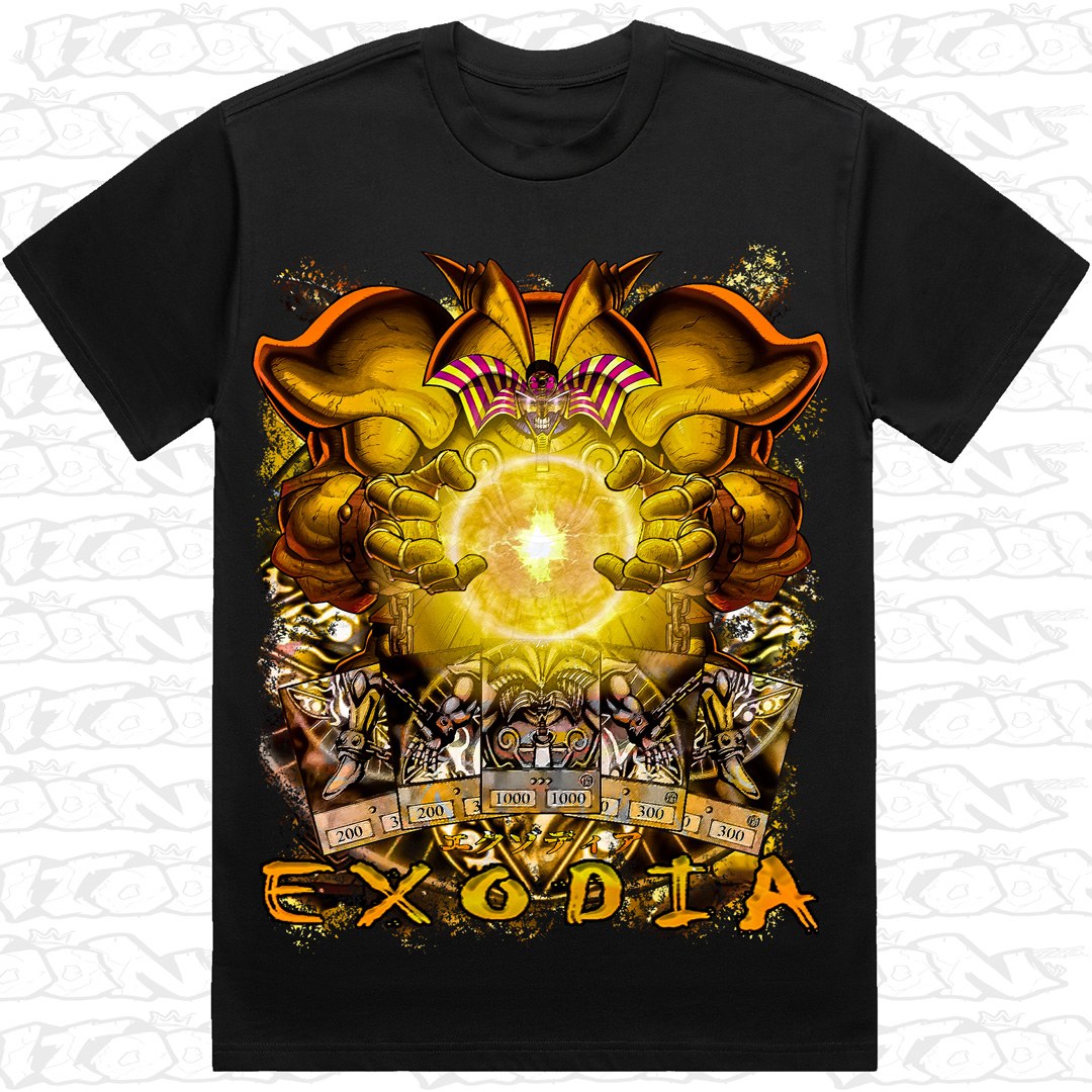 Exodia on a black AS Colour Heavy tee - Single front print.