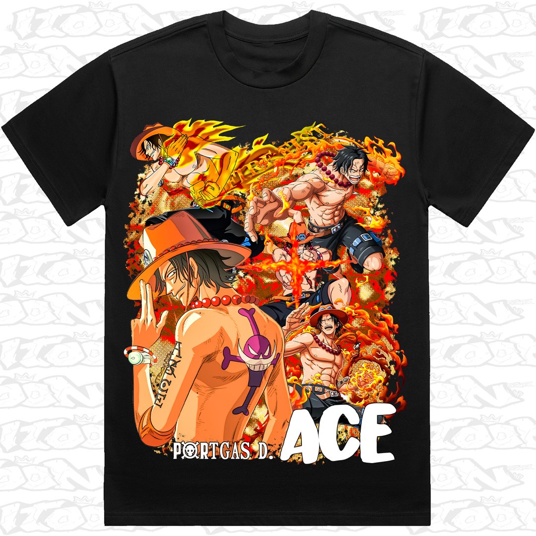 Fire Fist Ace on a black AS Colour Heavy tee - Single front print.