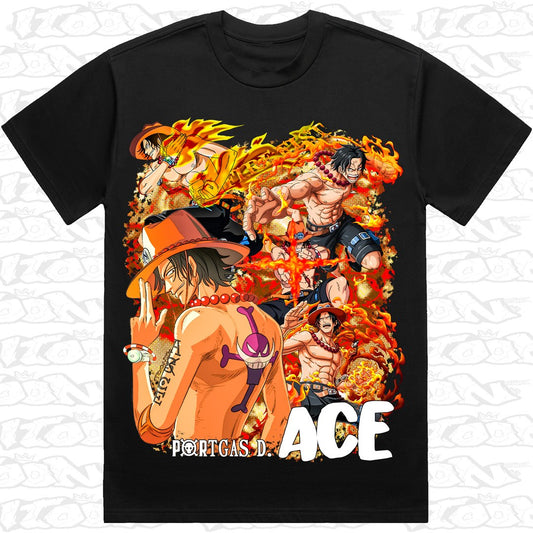 Fire Fist Ace on a black AS Colour Heavy tee - Single front print.