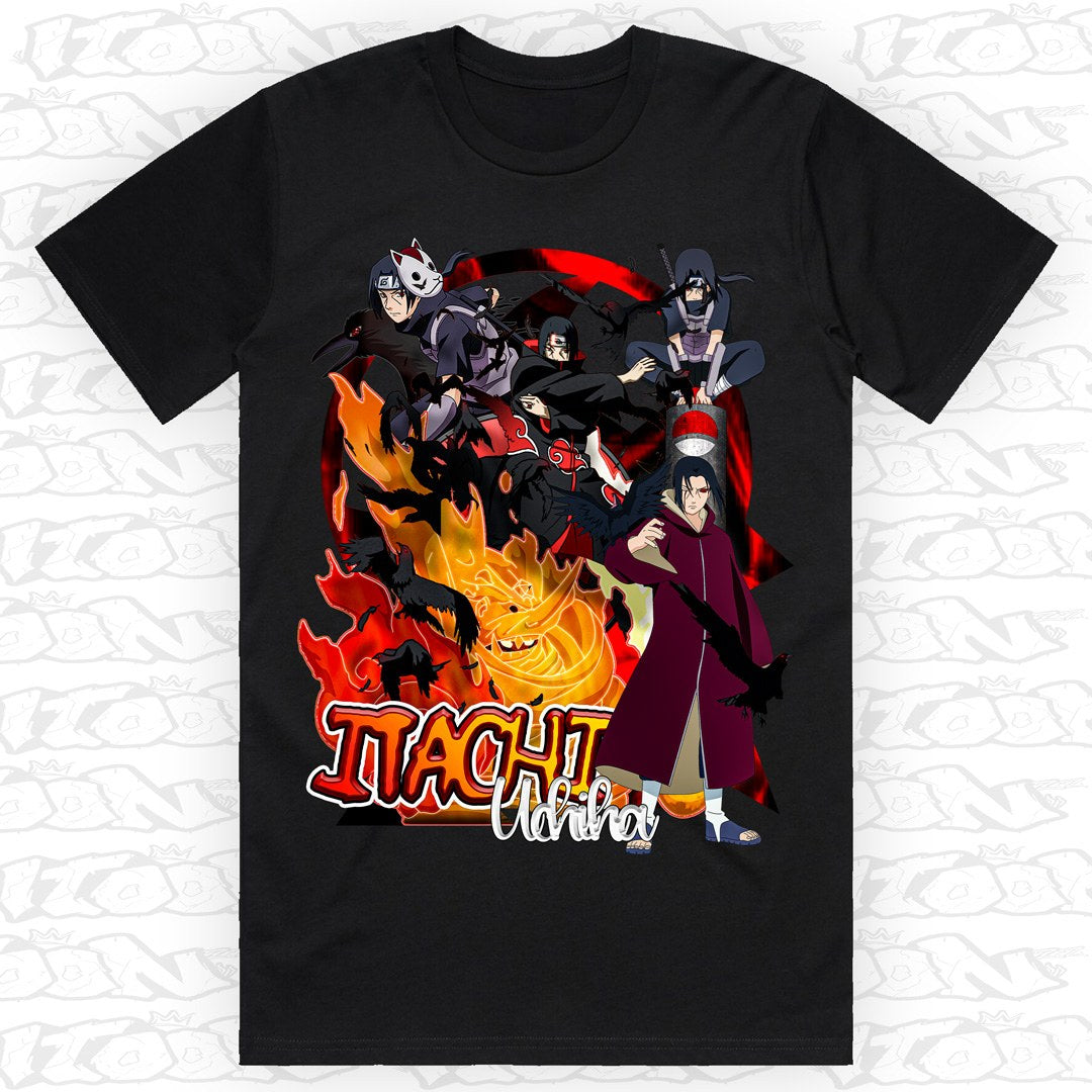 Itachi on a black AS Colour Block tee - Single front print.