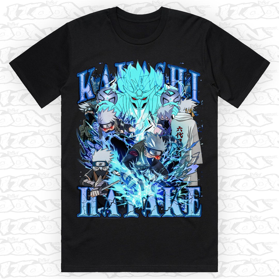 Kakashi on a black AS Colour Block tee - Single front print.