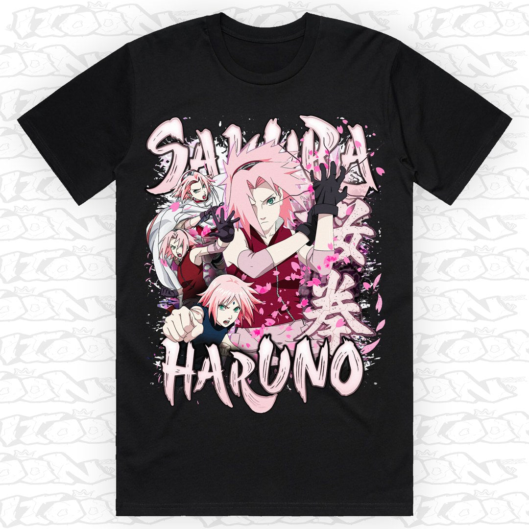 Sakura on a black AS Colour Block tee - Single front print.