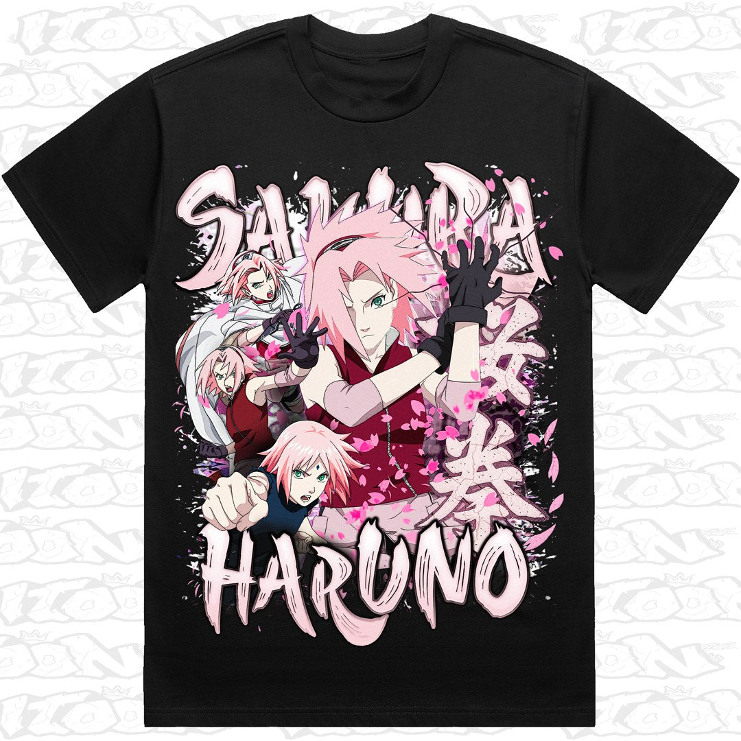 Sakura on a black AS Colour Heavy tee - Single front print.