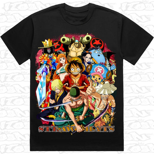 Straw Hats on a black AS Colour Heavy tee - Single front print.